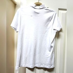 Lands end pima cotton white polo medium